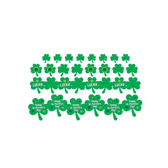 Picture of Amscan 195236 St. Patricks Day Shamrock Cutouts, 12in x 12in, Green, 30 Cutouts Per Pack, Set Of 3 Packs