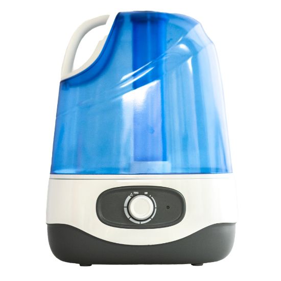 Picture of Crane Ultrasonic Cool Mist Humidifier, 1.0 Gallons, 12 13/16in x 9 1/2in x 6 7/8in, Blue/White