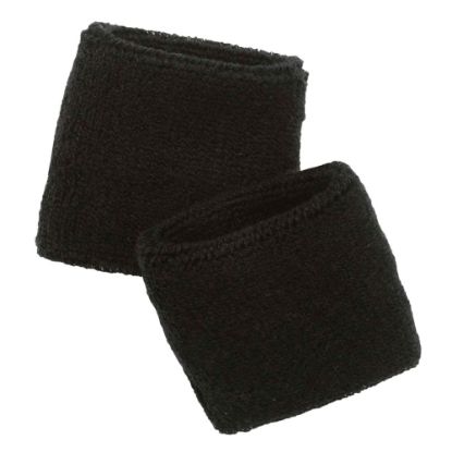 Picture of Ergodyne Chill-Its 6500 Wrist Sweatbands, Black, Pack Of 24 Sweatbands