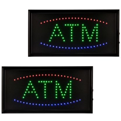 Picture of Alpine LED Rectangular Signs, 10in x 19in x 1in, ATM, 12W, Pack Of 2 Signs