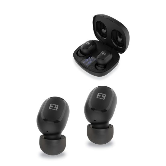 Picture of iHome XT-45 Mini Display Weatherproof True Wireless Bluetooth In-Ear Earbuds, Black