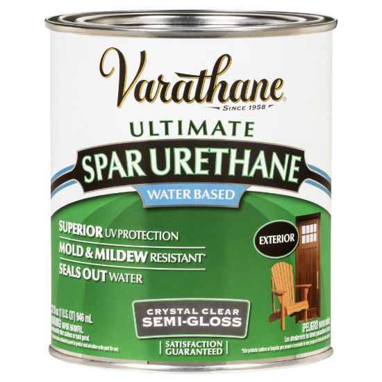 Picture of Varathane Ultimate Water-Based Spar Urethane, 32 Oz, Crystal Clear Semi-Gloss, Pack Of 2 Cans