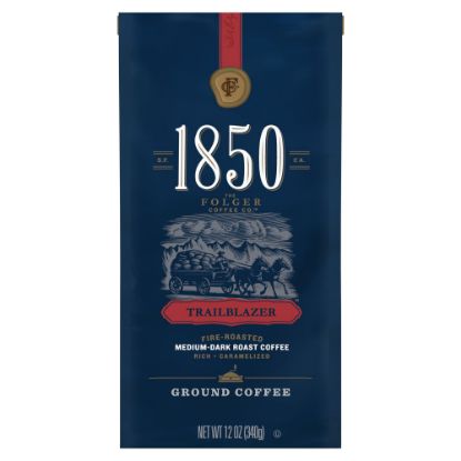 Picture of Folgers 1850 Ground Coffee, Medium-Dark Roast, TraiLb Perlazer, 12 Oz Per Bag, Carton Of 6 Bags