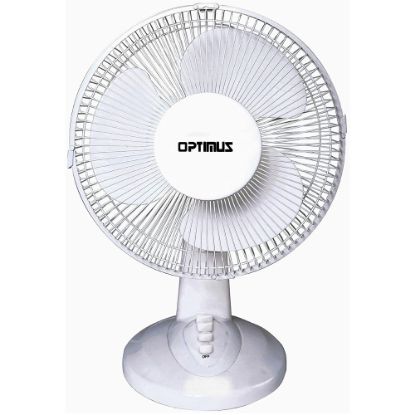 Picture of Optimus Oscillating Table Fan, 13in x 12in, White