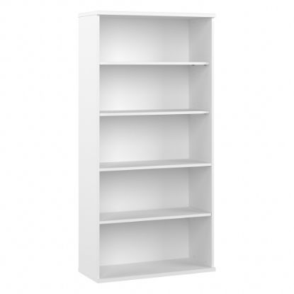 Picture of Bush Business Furniture Hybrid 73inH 5-Shelf Bookcase, White, Standard Delivery