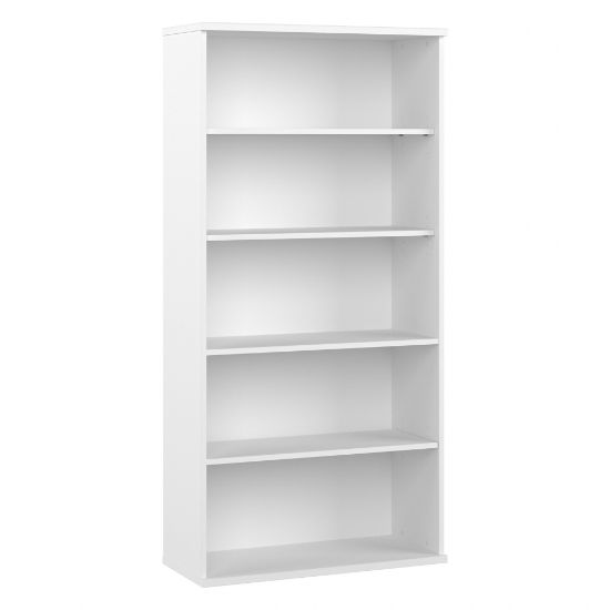 Picture of Bush Business Furniture Hybrid 73inH 5-Shelf Bookcase, White, Standard Delivery