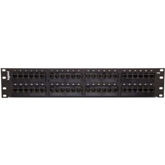 Picture of C2G 48-Port Cat5E 110-Type Patch Panel - Patch panel - CAT 5e - black - 2U - 19in - 48 ports