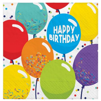 Picture of Amscan 2-Ply Paper Lunch Napkins, 6-1/2in x 6-1/2in, Birthday Celebration, Pack Of 125 Napkins