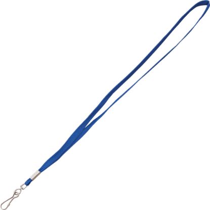 Picture of Advantus Metal Clasp Lanyard - 100 / Box - 36in Length - Blue - Woven, Metal