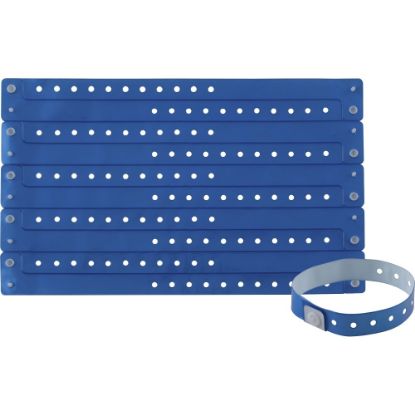 Picture of Advantus Colored Vinyl Wristbands - 100 / Pack - Adjustable - 0in Height x 0.6in Width x 9.8in Length - Blue - Vinyl