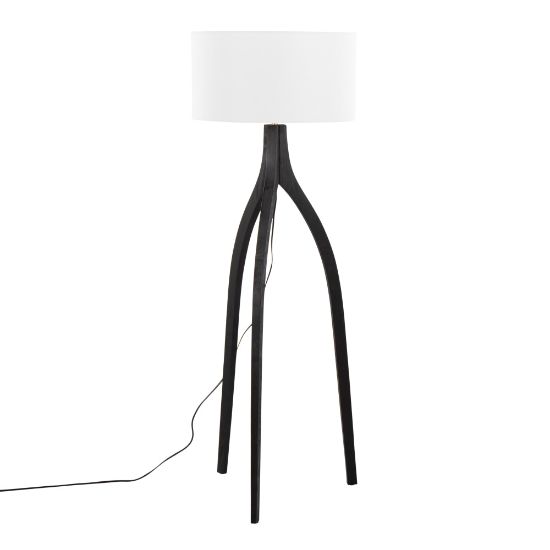 Picture of LumiSource Wishbone Floor Lamp, 54-3/4inH, White/Black