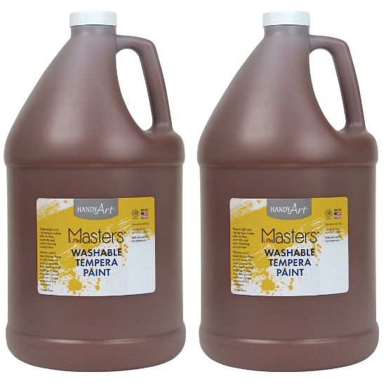 Picture of Little Masters Washable Tempera Paint, 128 Oz, Brown, Pack Of 2