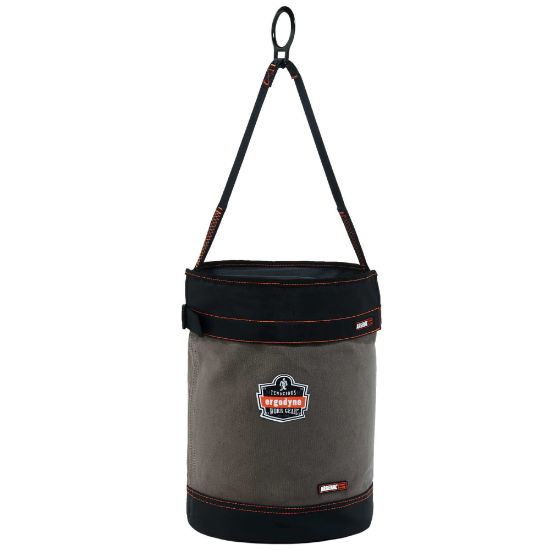 Picture of Ergodyne Arsenal 5960T Canvas Hoist Bucket With D-Rings And Top, 17in x 12-1/2in, Gray