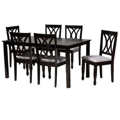 Picture of Baxton Studio Reneau Dining Set, 29-3/16inH x 59-1/16inW x 35-1/16inD, Gray/Espresso