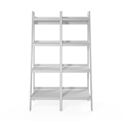 Picture of Ameriwood Home Ladder Metal Bookcases, 60inH, 4-Shelves Per Bookcase, White, Set Of 2 Bookcases