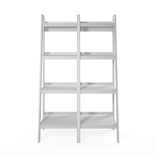 Picture of Ameriwood Home Ladder Metal Bookcases, 60inH, 4-Shelves Per Bookcase, White, Set Of 2 Bookcases