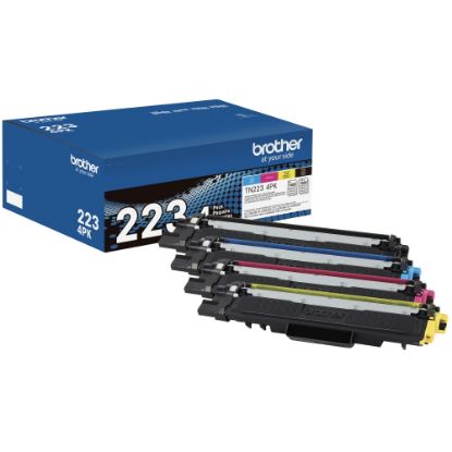 Picture of Brother TN223 Black And Cyan, Magenta, Yellow Toner Cartridges, Pack Of 4, TN223 combo