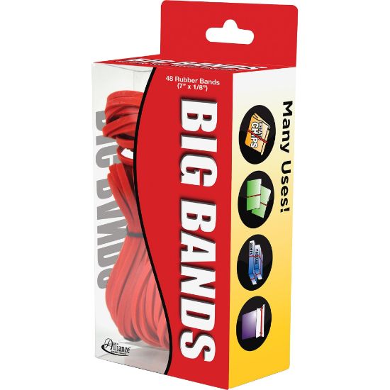 Picture of Alliance Rubber 00699 Big Bands - Large Rubber Bands for Oversized Jobs - 48 Pack - 7in x 1/8in - Red