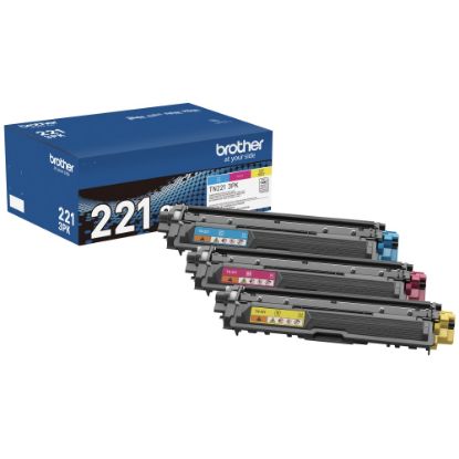 Picture of Brother TN-221 Cyan, Magenta, Yellow Toner Cartridges, Pack Of 3, TN-221CMY