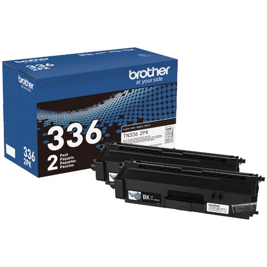 Picture of Brother TN-336 Black High Yield Toner Cartridges, Pack Of 2, TN-336BK