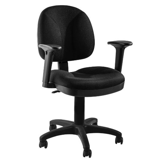 Picture of National Public Seating Comfort Ergonomic Mid-Back Task Chair, 39inH, Black