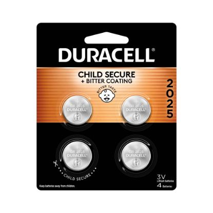 Picture of Duracell 2025 3V Lithium Coin Batteries, Pack of 4