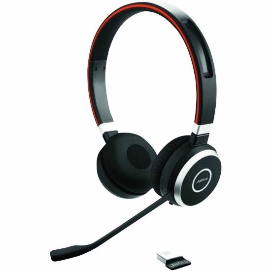 Picture of Jabra Evolve 65 Headset - Stereo - USB Type A - Wireless - Bluetooth - 98.4 ft - Over-the-head - Binaural - Ear-cup - Noise Cancelling Microphone - Noise Canceling - Black