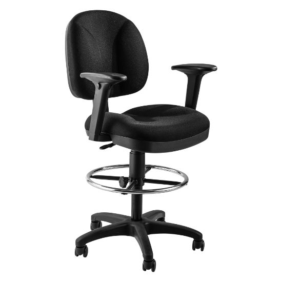 Picture of National Public Seating Comfort Ergonomic Mid-Back Task Chair, 51-1/2inH, Black