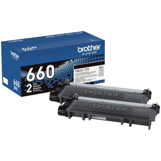 Picture of Brother Genuine Black High Yield Toner Cartridge Twin Pack, TN6602PK