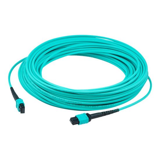 Picture of AddOn 30m MPO OM3 Aqua Patch Cable - Crossover cable - MPO multi-mode (M) to MPO multi-mode (M) - 30 m - fiber optic - 50 / 125 micron - OM3 - halogen-free - aqua