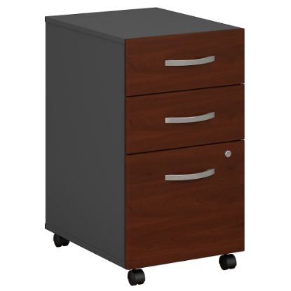 Picture of Bush Business Furniture Components 21inD Vertical 3-Drawer Mobile File Cabinet, Hansen Cherry/Graphite Gray, Standard Delivery - Partially Assembled