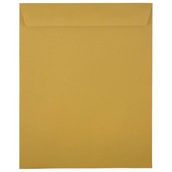 Picture of JAM Paper Open-End Envelopes, 11-1/2 x 14-1/2, Gummed Seal, Brown Kraft, Pack Of 100 Envelopes