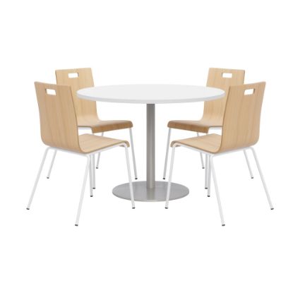 Picture of KFI Studios Proof Dining Table Set With Jive Dining Chairs, Natural/Silver/White