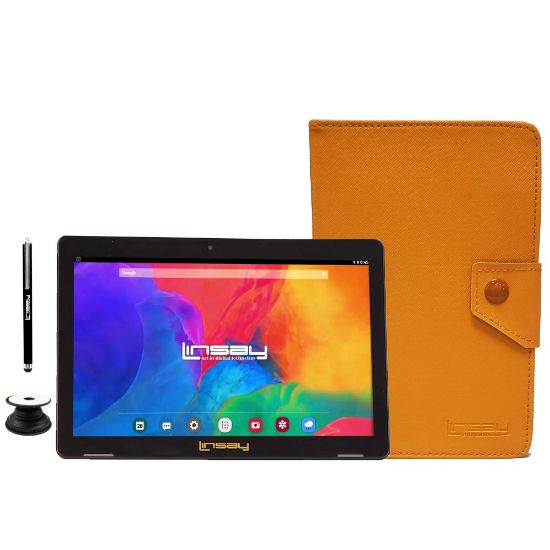 Picture of Linsay F10IPS Tablet, 10.1in Screen, 2GB Memory, 64GB Storage, Android 13, Orange