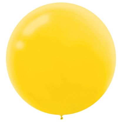 Picture of Amscan 24in Latex Balloons, Yellow Sunshine, 4 Balloons Per Pack, Set Of 3 Packs