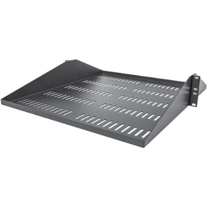 Picture of StarTech.com 2U Vented Server Rack Cabinet Shelf - Fixed 20in Deep Cantilever Rackmount Tray for 19in Data/AV/Network Enclosure w/Cage Nuts