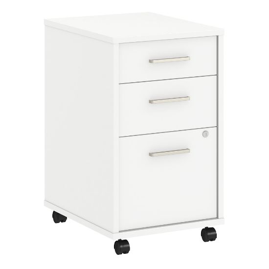 Picture of Bush Business Furniture Method 19-3/4inD Vertical 3-Drawer Mobile File Cabinet, White, Delivery