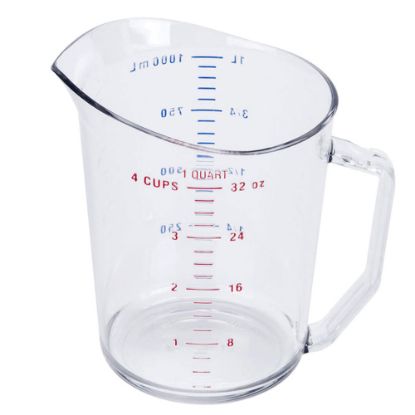 Picture of Hoffman Measuring Cups, 1 Qt, Clear, Pack Of 12 Measuring Cups