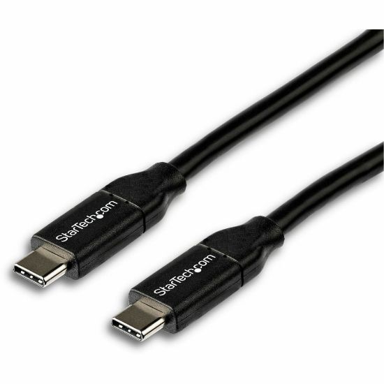 Picture of StarTech.com USB-C to USB-C Cable w/ 5A PD - M/M - 2 m (6 ft.) - USB 2.0 - USB-IF Certified - 6.60 ft USB Data Transfer Cable for Chromebook, Docking Station, Notebook, MacBook, MacBook Pro