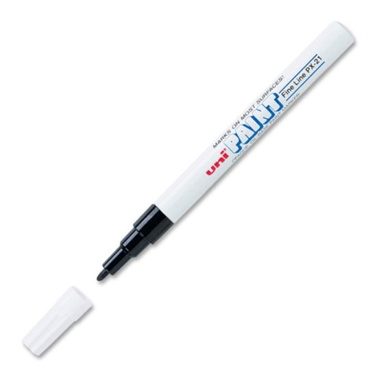 Picture of Uni-Ball Oil-Base Fine Line uni Paint Markers - Fine Point Type - Black Oil Based Ink - 1 Each