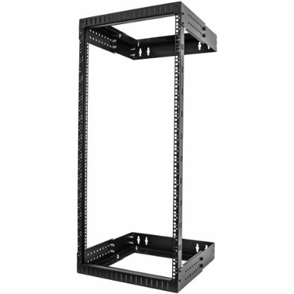 Picture of StarTech.com 24U 19in Wall Mount Network Rack, Adjustable Depth 12-20in 2 Post Open Frame Server Room Rack for AV/Data/ IT Communication/Computer Equipment/Switch with Cage Nuts & Screws