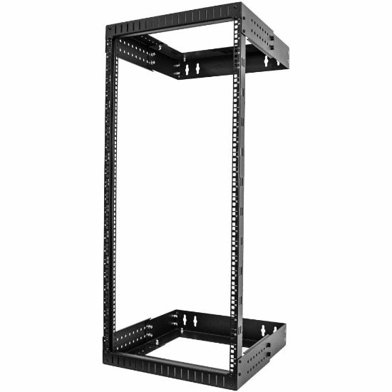 Picture of StarTech.com 24U 19in Wall Mount Network Rack, Adjustable Depth 12-20in 2 Post Open Frame Server Room Rack for AV/Data/ IT Communication/Computer Equipment/Switch with Cage Nuts & Screws