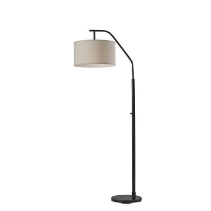 Picture of Adesso Simplee Max Floor Lamp, 66inH, Oatmeal Shade/Black Base