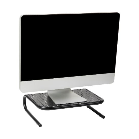 Picture of Mind Reader Adjustable-Height Metal Monitor Stand, 4-1/4inH x 14-1/2inW x 11-1/4inL, Black