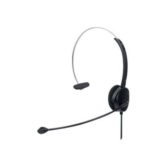 Picture of Manhattan Mono On-Ear Headset (USB) (Clearance Pricing), Microphone Boom (padded), Retail Box Packaging, Adjustable Headband, In-Line Volume Control, Ear Cushion, USB-A for both sound and mic use, cable 1.5m, Three Year Warranty - Headset - on-ear