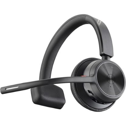 Picture of Poly Voyager 4310 USB-C Headset - Siri, Google Assistant - Mono - USB Type A, USB Type C - Wired/Wireless - Bluetooth - 164 ft - 20 Hz - 20 kHz - On-ear - Monaural - Ear-cup - 4.92 ft Cable - Electret Condenser, MEMS Technology Microphone