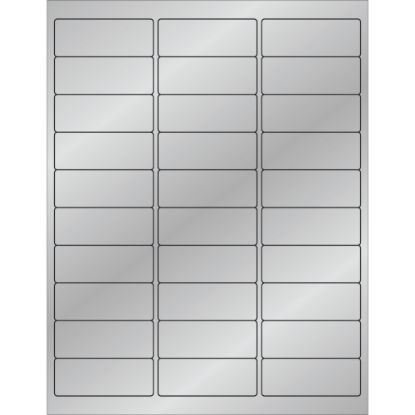 Picture of Tape Logic Foil Labels For Laser Printers, LL210SR, 1in x 2 5/8in, Rectangle, Silver, 30 Labels Per Sheet, Case Of 100 Sheets