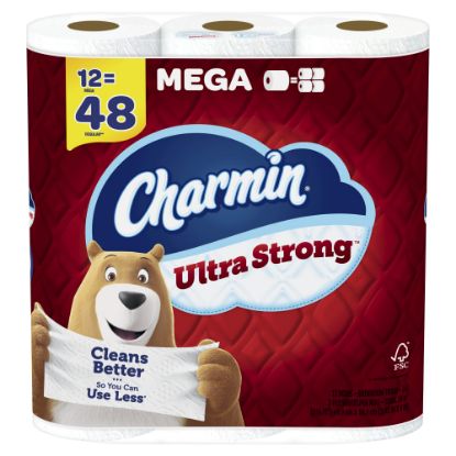 Picture of Charmin Ultra Strong Toilet Paper Mega Rolls, 4in x 4in, 242 Sheets Per Roll, Pack Of 12 Rolls