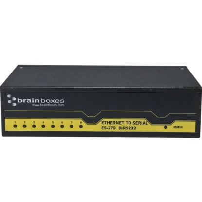 Picture of Brainboxes 8 Port RS232 Ethernet to Serial Adapter - DIN Rail Mountable, Wall-mountable - TAA Compliant