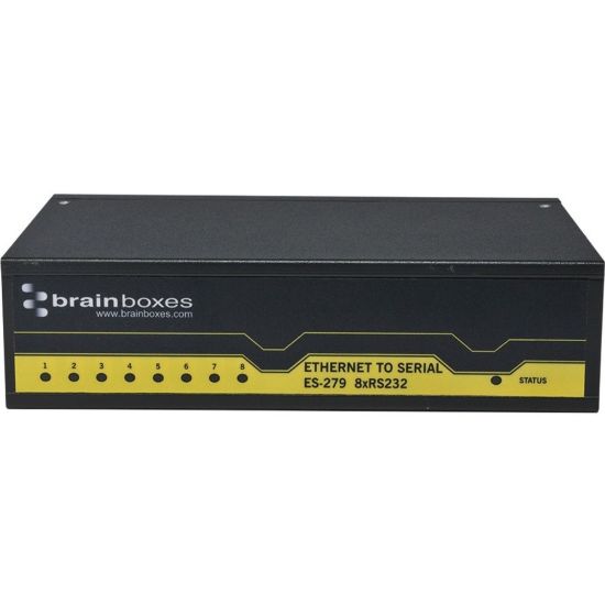 Picture of Brainboxes 8 Port RS232 Ethernet to Serial Adapter - DIN Rail Mountable, Wall-mountable - TAA Compliant